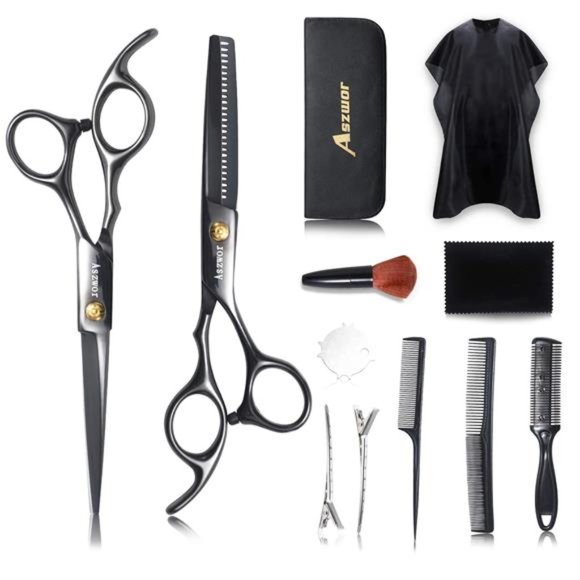 12 PCS Hair Cutting Scissors Kits, Hairdressing Scissors Set,Professional Kit